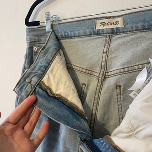 Madewell The Perfect Vintage Straight Jean in Danby Wash: Knee Rip Edition Sz 30 - Picture 12 of 15